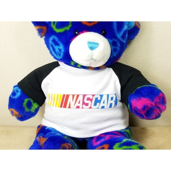 Nascar Build A Bear Peace Sign 14" Teddy Bear Blue 2009 Plush Stuffed Animal Vtg - Picture 3 of 12
